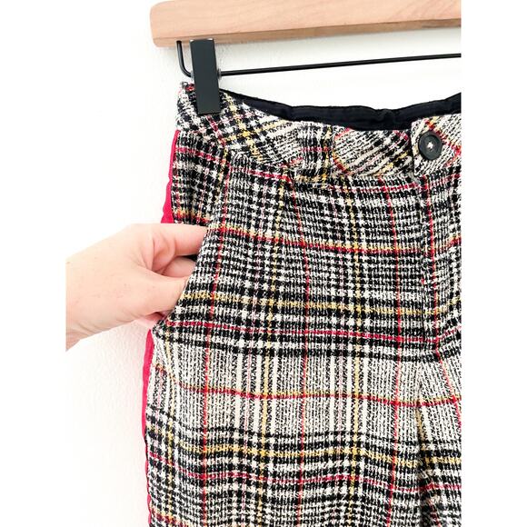 Free People Good Vibes Plaid Pants Size 0 Straight Leg Pinstripe Punk Grunge - Picture 5 of 14